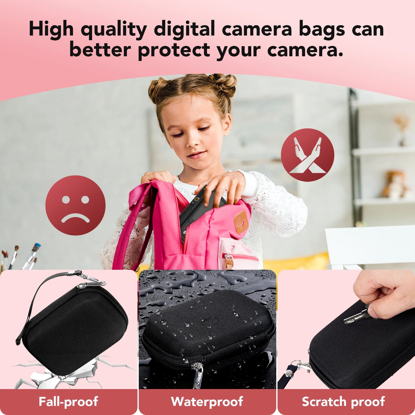 Digital Camera Children Camera for Children Camcorder with 16x Zoom Compact Cameras 1080P 44MP Cameras for Beginner Photography