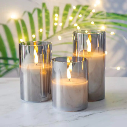 Led Electronic Flameless Candles Light Remote Timer Flickering Lamp Clear Acrylic Glass Battery Powered Wedding Party Christmas